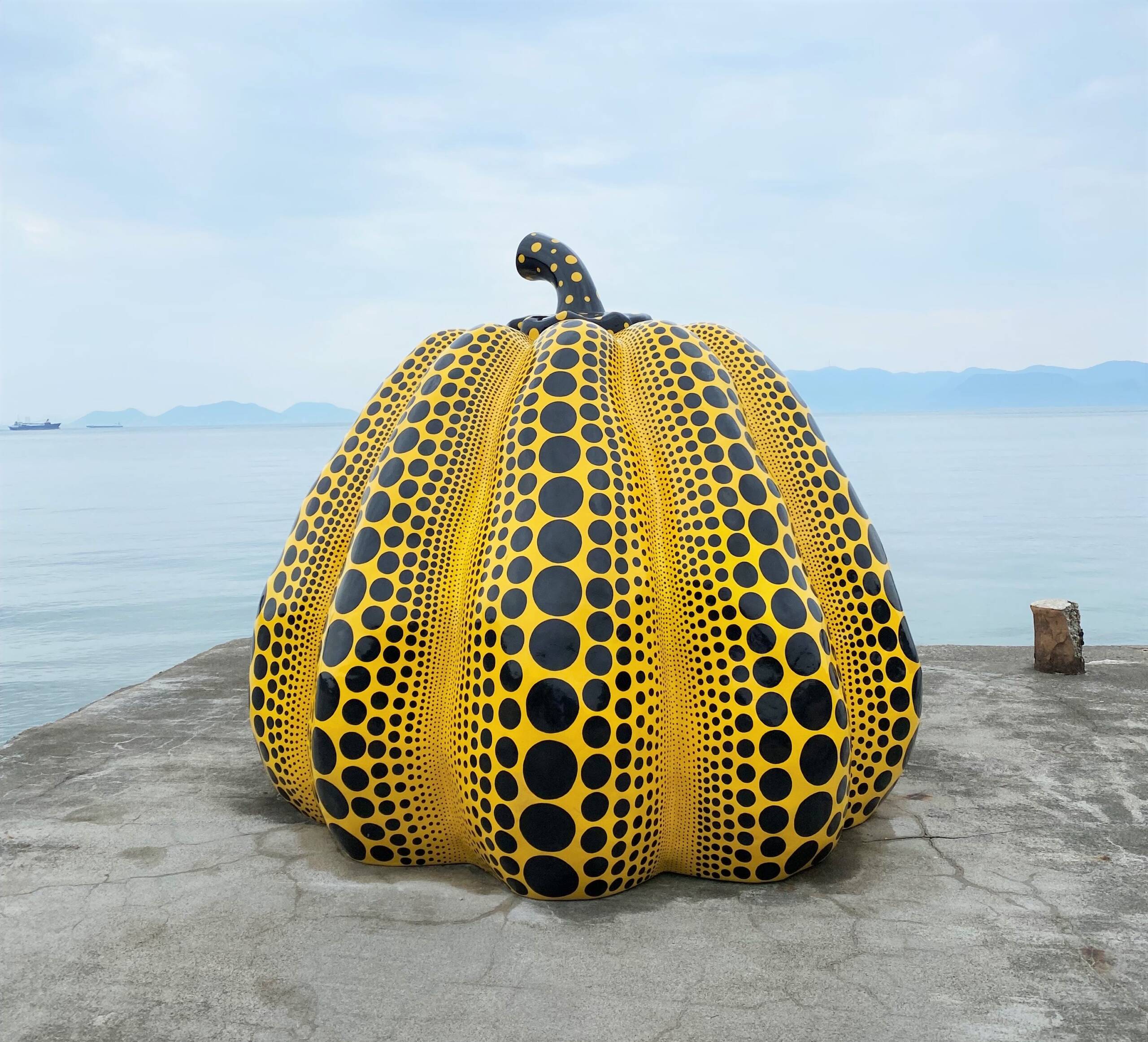 Yayoi Kusama's pumpkin returns to Naoshima island after typhoon