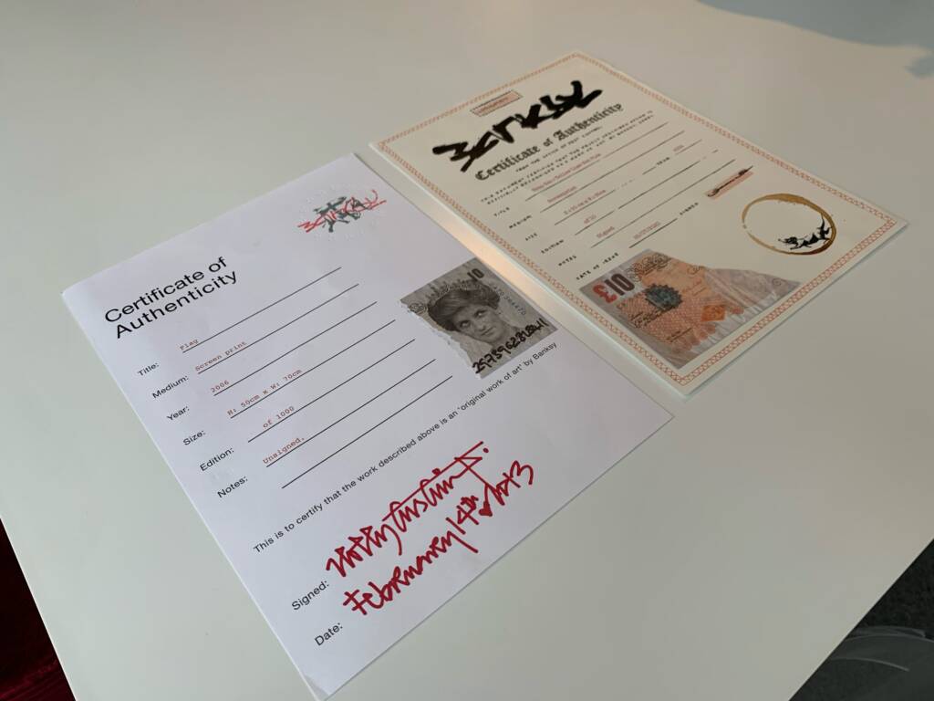 Banksy バンクシー GalleryAttendant 5ポンド 書類セット Banksy